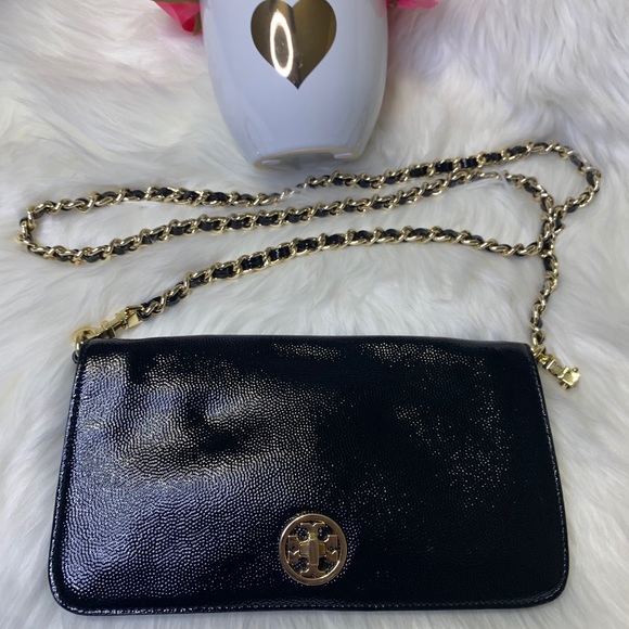 ✨Tory Burch Adalyn Crossbody Turnlock Black Clutch - Picture 2 of 15